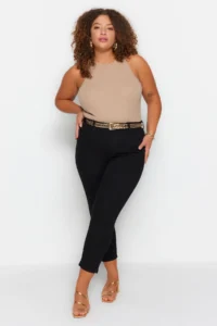 Trendyol Curve Solmayan Black High Waist Flexible Plus Size skinny jeans - Image 2