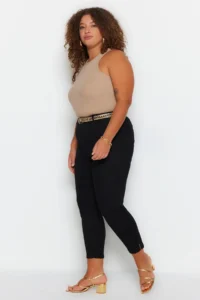 Trendyol Curve Solmayan Black High Waist Flexible Plus Size skinny jeans - Image 4