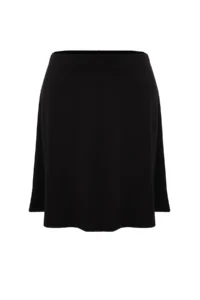 Trendyol Curve Black Elastic Waist Mini Knitting Plus Size Skirt - Image 8