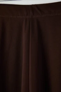 Trendyol Curve Dark Brown Elastic Waist Mini Knitting Plus Size Skirt - Image 6