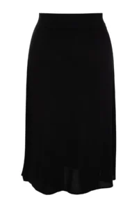 Trendyol Curve Black Slit Detailed Viscose Weaving Skirt - Image 8
