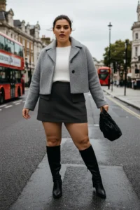 Trendyol Curve Black Plain Mini Kapak with pocket Plus Size Pencil Skirt