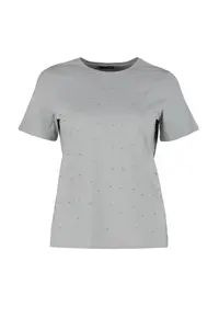 Trendyol Curve Gray Crew Neck with accessories 100% Cotton Knitting T-Shirt - Image 6