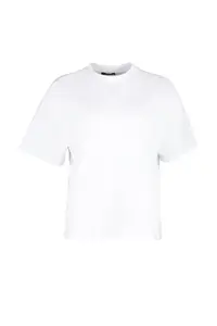Trendyol Curve White Collar Ribbed Wide Pattern Basic 100% Cotton Knitting T-Shirt - Image 6