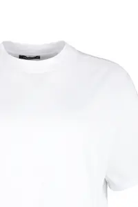 Trendyol Curve White Collar Ribbed Wide Pattern Basic 100% Cotton Knitting T-Shirt - Image 7