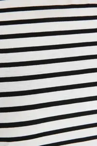 Trendyol Curve Black-White Striped Boat Neck Knitting T-Shirt - Image 5