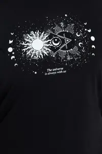 Trendyol Curve Black Crew Neck 100% Cotton Knitting T-Shirt - Image 5