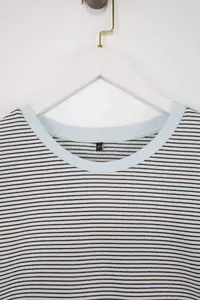 Trendyol Curve Brown Striped Crew Neck Striped Knitting T-Shirt - Image 2