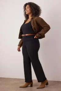 Trendyol Curve Black High Waist Dirty End Detailed Wide Leg/Wide Leg comfort/Middle Flexible jeans - Image 2