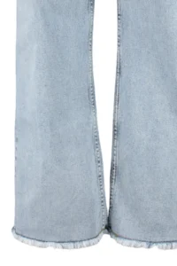 Trendyol Curve Light Blue High Waist Dirty End Detailed Wide Leg/Wide Leg comfort/Middle Flexible jeans - Image 6