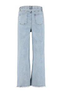 Trendyol Curve Light Blue High Waist Dirty End Detailed Wide Leg/Wide Leg comfort/Middle Flexible jeans - Image 7