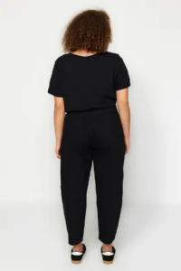 Trendyol Curve Black High Waist Mom Fit 100% Cotton denim plus size jeans - Image 5