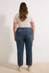 Trendyol Curve Mavi High Waist Mom Fit 100% Cotton denim plus size jeans - Image 4