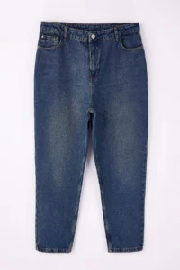 Trendyol Curve Mavi High Waist Mom Fit 100% Cotton denim plus size jeans - Image 5