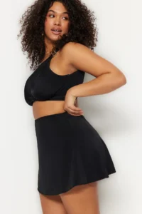 Trendyol Curve Black Shorts Etekli Mini Plus Size Bikini Bottom - Image 2