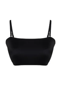 Trendyol Curve Black Strapless Rope Sleeveless Plus Size Bikini Top - Image 7