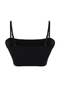 Trendyol Curve Black Strapless Rope Sleeveless Plus Size Bikini Top - Image 9