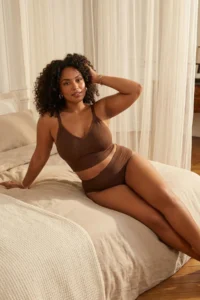 Trendyol Curve Brown seamless/Seamless Without underwire Wireless Flexible bralette Knitting Plus Size Bra - Image 2