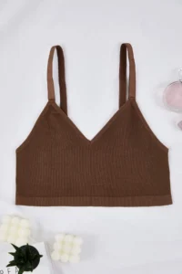 Trendyol Curve Brown seamless/Seamless Without underwire Wireless Flexible bralette Knitting Plus Size Bra - Image 4