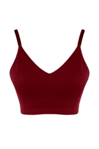 Trendyol Curve Burgundy Sleeveless seamless Without underwire Wireless Flexible bralette Knitting Plus Size Bra - Image 7