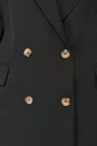Trendyol Curve Black Oversized/Bol Kesim Lined Double breasted Kapama Weaving Blazer Jacket - Image 7