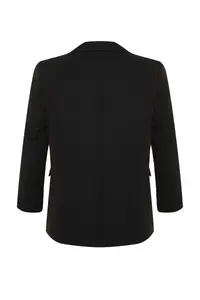 Trendyol Curve Black Oversized/Bol Kesim Lined Double breasted Kapama Weaving Blazer Jacket - Image 9