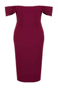 Trendyol Curve Purple Finike Weaving Plus Size Dress - Image 7