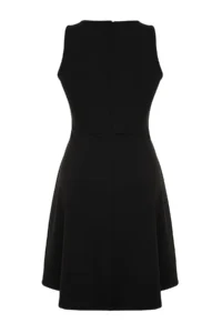Trendyol Curve Black Stitching Detailed Mini Knitting Plus Size Dress - Image 8