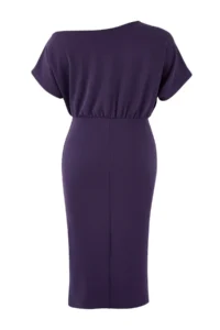 Trendyol Curve Purple Asymmetric Yaka slit Crepe Knitting Plus Size Dress - Image 8