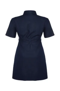 Trendyol Curve Dark Blue Belt Detailed Mini Size 100% Cotton Non-Stretch Denim Shirt Dress - Image 8