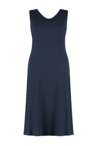Trendyol Curve Navy Blue Ribbed A-line Midi Knitting Dress - Image 6