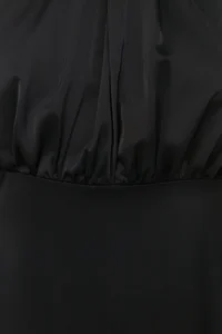 Trendyol Curve Black Barbell Collar Satin Maxi/LONG Size Plus Size Party/Mezuniyet/Evening Gown Dress - Image 5