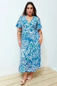 Trendyol Curve Multicolored Patterned A-Kesim/Life Weaving Dress - Image 4