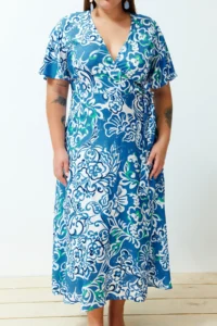 Trendyol Curve Multicolored Patterned A-Kesim/Life Weaving Dress - Image 5
