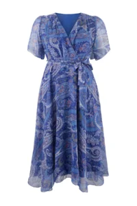 Trendyol Curve Navy Blue Siphon Weaving Plus Size Dress - Image 4