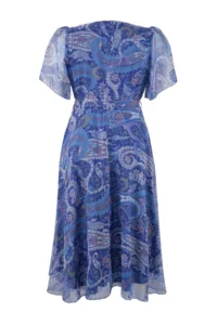 Trendyol Curve Navy Blue Siphon Weaving Plus Size Dress - Image 6