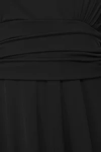 Trendyol Curve Black skater Waist Detailed Knitting Plus Size Dress - Image 2