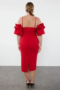 Trendyol Curve Rejection Body Sitting Rose with accessories Weaving Lined Evening Gown/Gece/Graduation Dress - Image 6