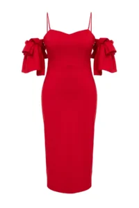 Trendyol Curve Rejection Body Sitting Rose with accessories Weaving Lined Evening Gown/Gece/Graduation Dress - Image 7