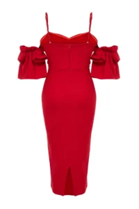 Trendyol Curve Rejection Body Sitting Rose with accessories Weaving Lined Evening Gown/Gece/Graduation Dress - Image 8