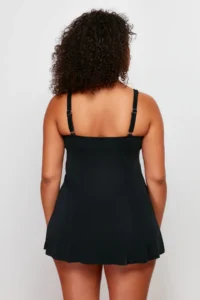 Trendyol Curve Black Square Neck Etekli Plus Size Swimsuit - Image 6