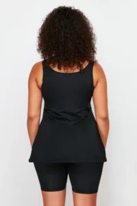 Trendyol Curve Black Cowl Neck Tankini Plus Size Swimsuit - Image 5
