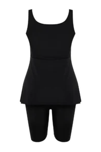 Trendyol Curve Black Cowl Neck Tankini Plus Size Swimsuit - Image 8