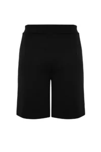 Trendyol Curve Black Pleated Detailed Snap Closure Plus Size Knitting Shorts & Bermuda - Image 9