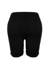 Trendyol Curve Solmayan Black High Waist Flexible skinny Fit Plus Size denim Shorts - Image 8