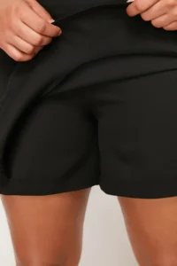 Trendyol Curve Black High Waist Wide Leg Shorts-Skirt - Image 5