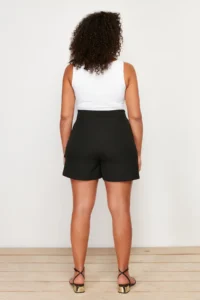 Trendyol Curve Black High Waist Wide Leg Shorts-Skirt - Image 6