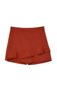Trendyol Curve Brown High Waist Wide Leg Shorts-Skirt - Image 6