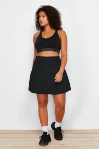 Trendyol Curve Black 2 Layer Knitting Sports Shorts Skirt - Image 3