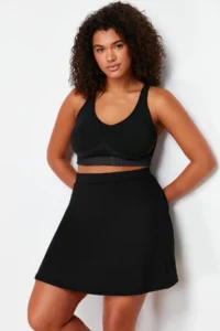 Trendyol Curve Black 2 Layer Knitting Sports Shorts Skirt - Image 4